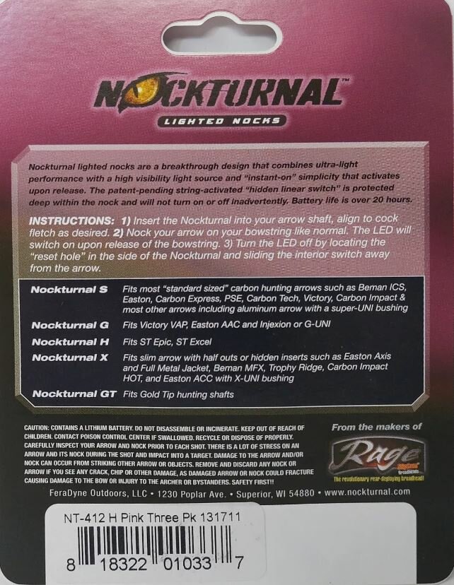 Nockturnal Lighted nocks G-size | 3-pack