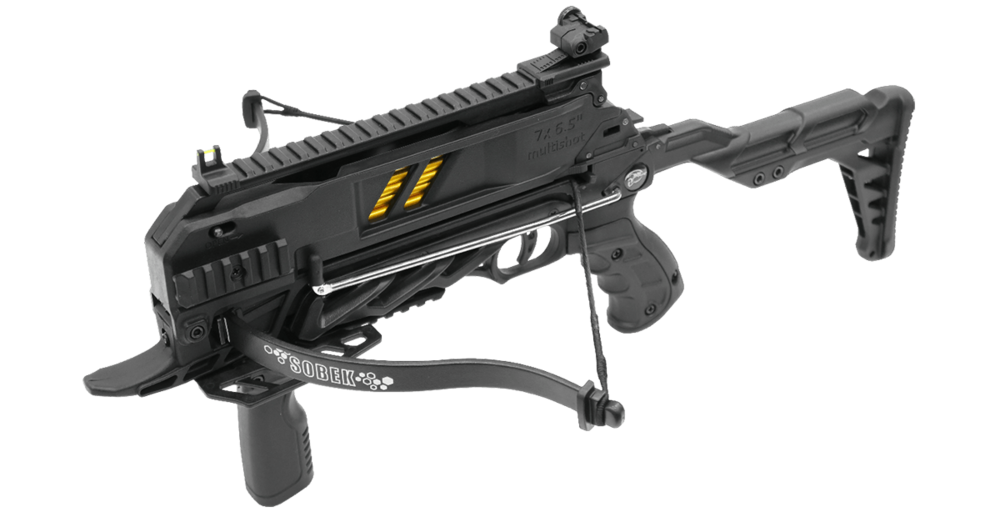 Man Kung MK-TCS3BK Sobek | Self-Cocking Multishot Recurve Crossbow | 80lbs | Black
