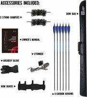 2e kans | Sanlida Royal X8 longbow starterset - compleet | 68 inch | 35 lbs