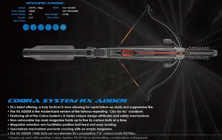 Cobra System R9 RX Adder | 130 lbs | incl. 5-schots magazijn | Complete set!