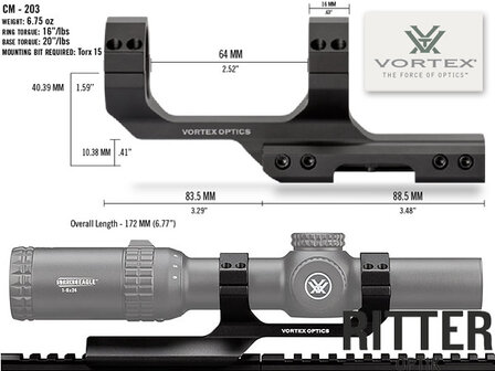 Vortex Cantilever Montage 30 mm 3-Inch Offset