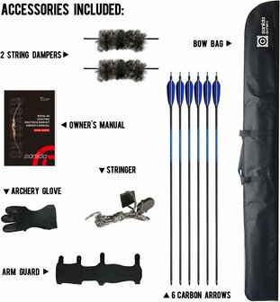 VOORDEELSET - Salinda Royal X8 | one piece recurve boog | 60 inch