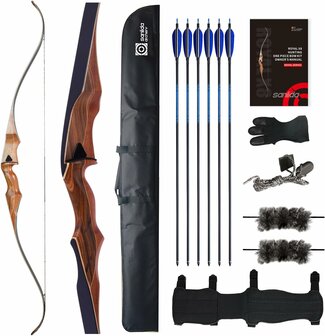 VOORDEELSET - Salinda Royal X8 | one piece recurve boog | 60 inch