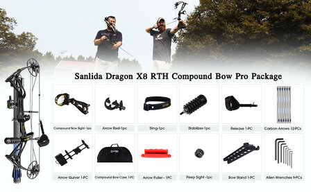 Sanlida Dragon X8 | 10-70LBS | 310FPS | Pro Package 