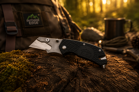 Outdoor Edge UtiliPro&trade; Black | 6-in-1 Utility Knife with Replaceable Utility Blade
