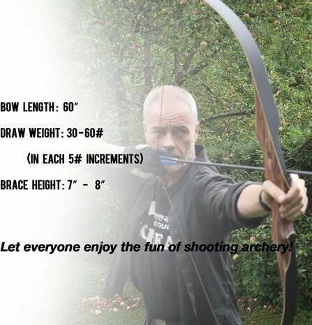 VOORDEELSET - Salinda Royal X8 | one piece recurve boog | 60 inch