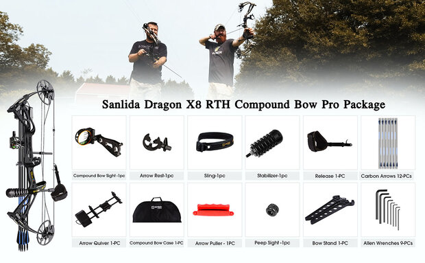 Sanlida Dragon X8 | 10-70LBS | 310FPS | Pro Package 