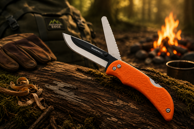 Outdoor Edge RazorPro S 3.5" Oranje | RazorSafe&trade; Jachtmes met Zaag & Foedraal
