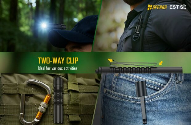 Speras EST SE | Compact 1500 Lumen EDC Tactical Flashlight with USB-C