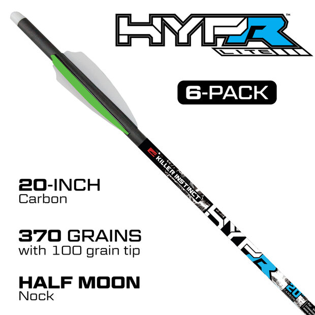 Killer Instinct HYPR&trade; Lite - Carbon pijl  | 20 inch | 6-pak