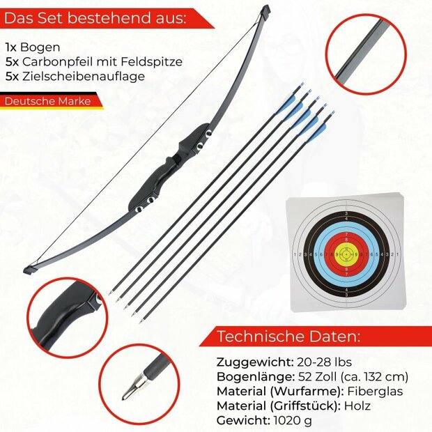 2e kans | MANDARIN DUCK Black Panther recurve boog starterset &ndash; compleet