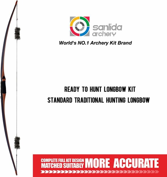 2e kans | Sanlida Royal X8 longbow starterset - compleet | 68 inch | 35 lbs