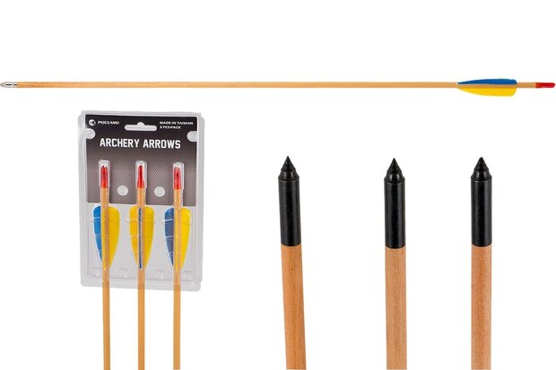 Houten pijl met natuurveren | per 3