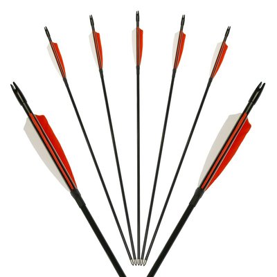 TROPOSPHERE - Fibreglass Arrow with Natural Fletching - 24-32 inch | 5-pack
